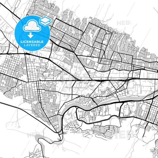 Layered PDF map of Santa Catarina, Nuevo León, Mexico