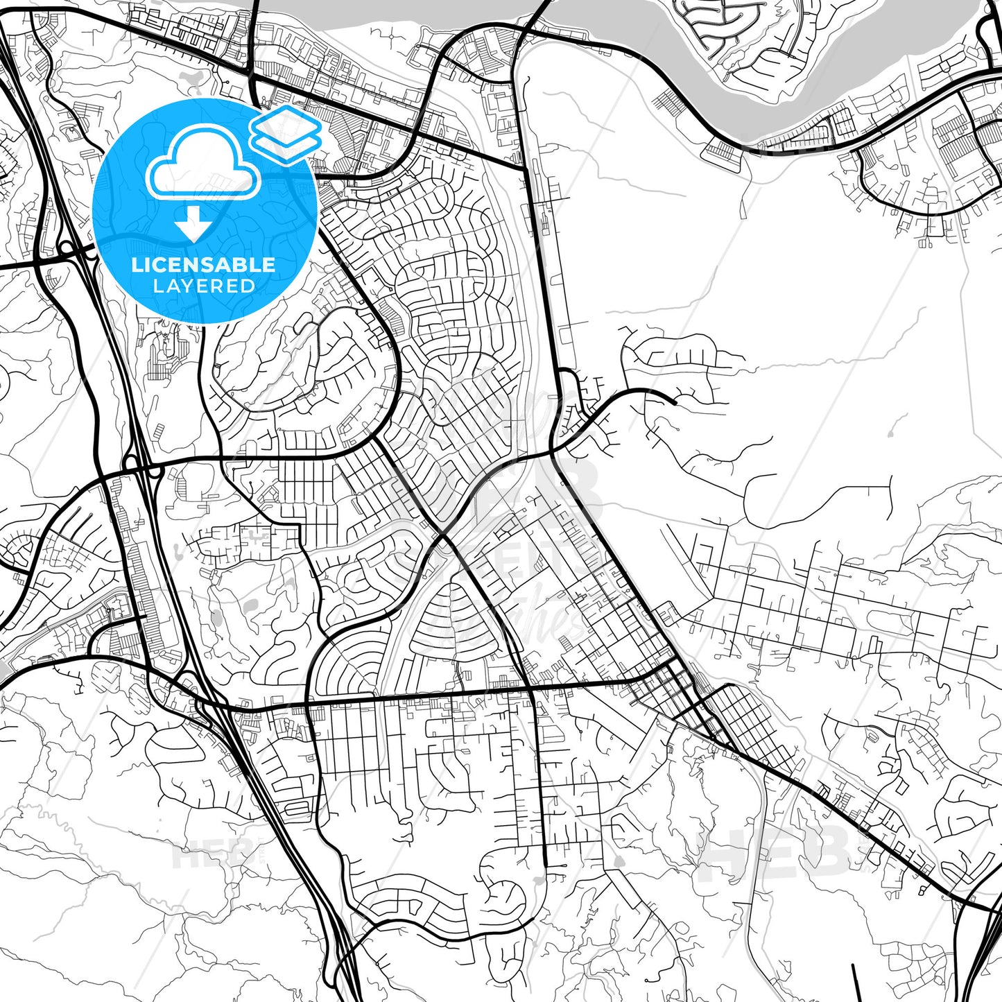 Layered PDF map of Santa Clarita, California, United States