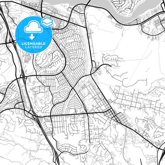 Layered PDF map of Santa Clarita, California, United States