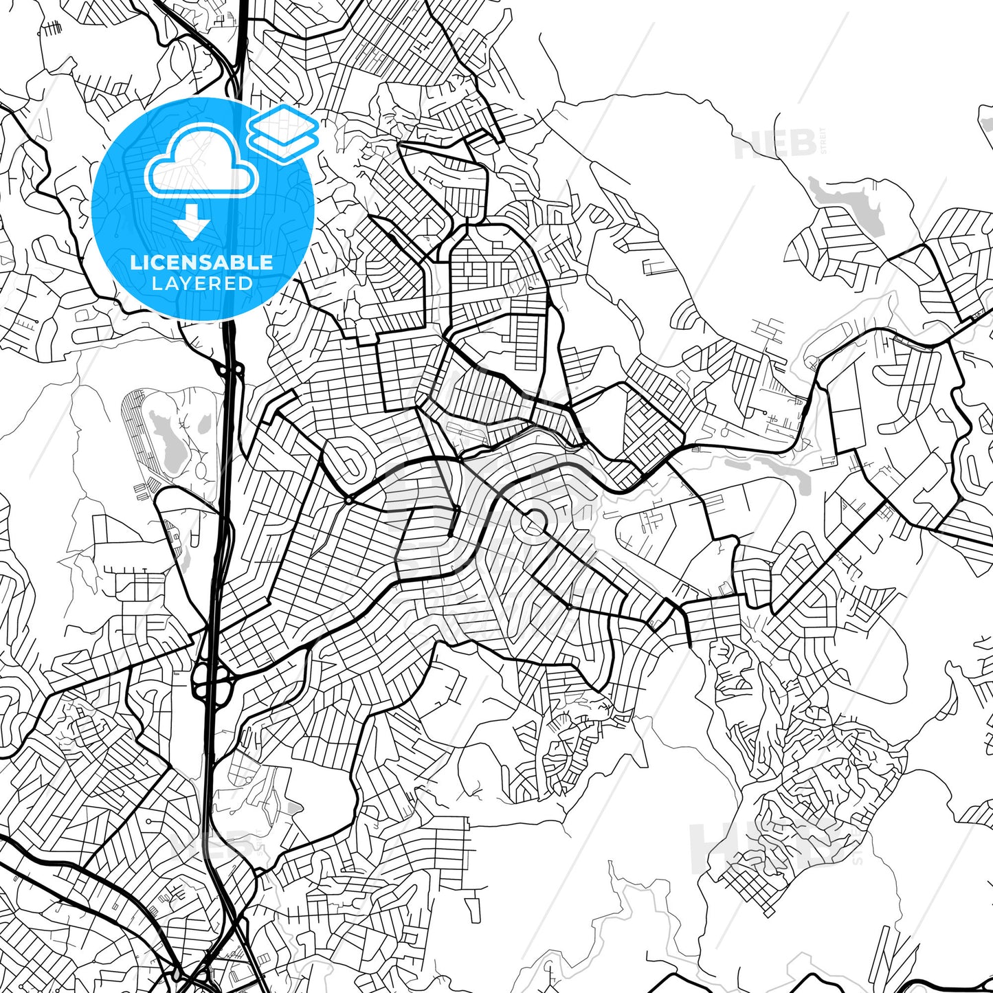 Layered PDF map of Santa Luzia, Brazil