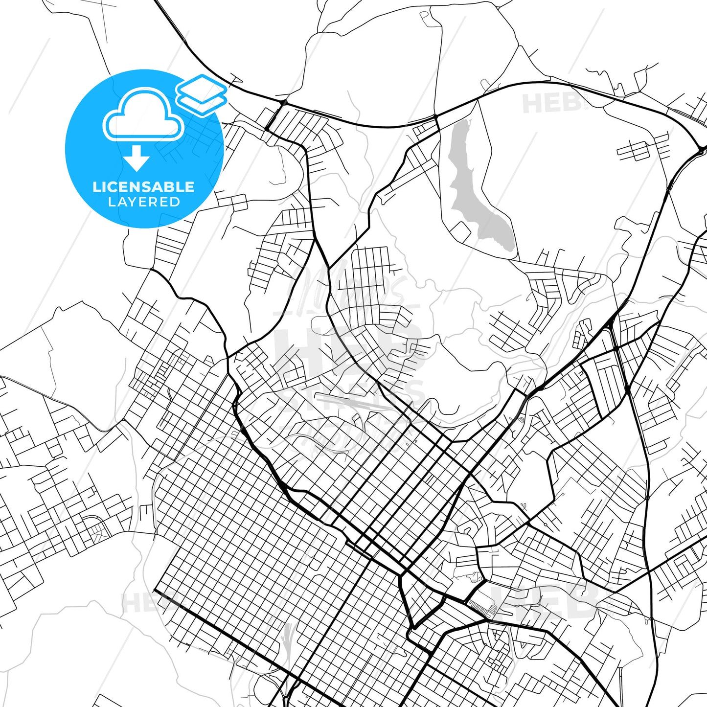 Layered PDF map of Santana do Livramento, Brazil