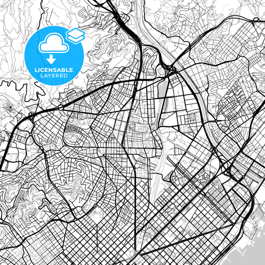 Layered PDF map of Sant Andreu de Palomar, Barcelona, Spain