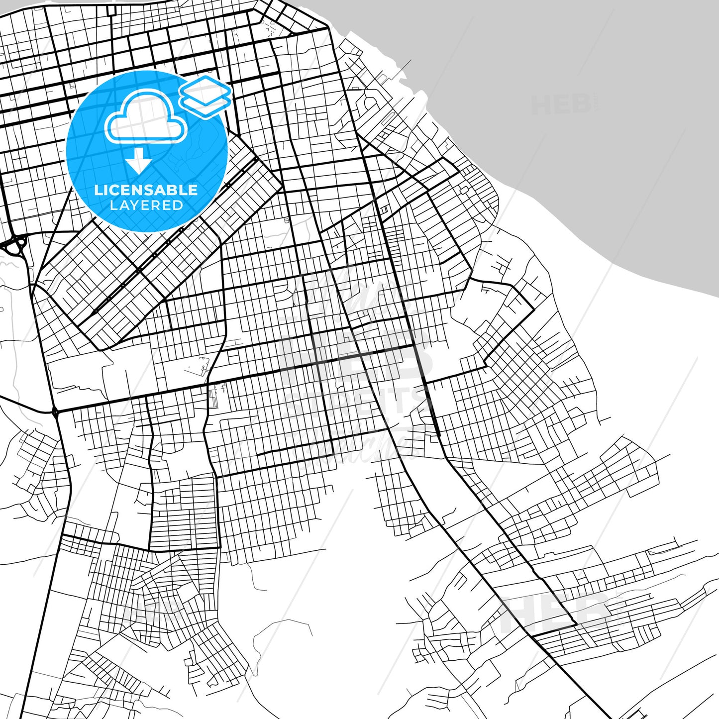 Layered PDF map of Santarem, Brazil