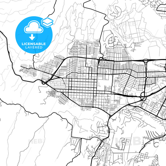 Layered PDF map of Santa Tecla, La Libertad, El Salvador