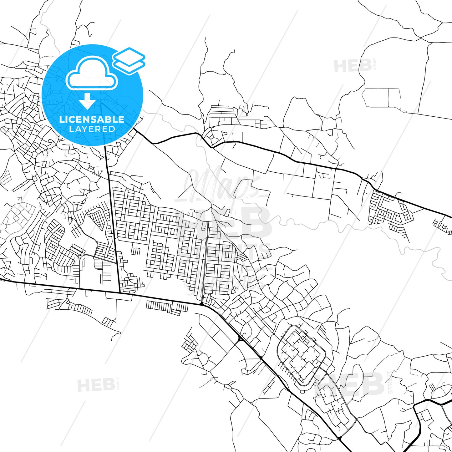 Layered PDF map of Santa Teresa del Tuy, Venezuela