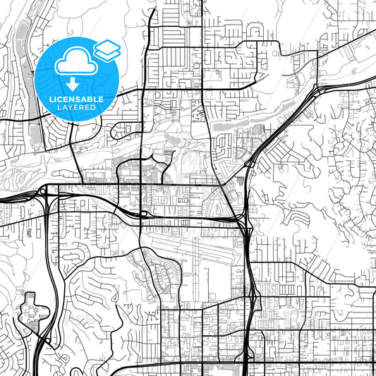 Layered PDF map of Santee, California, United States