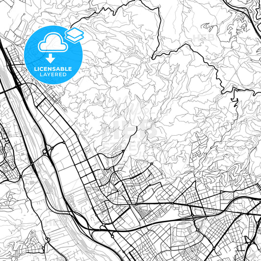 Layered PDF map of Sant Feliu de Llobregat, Barcelona, Spain