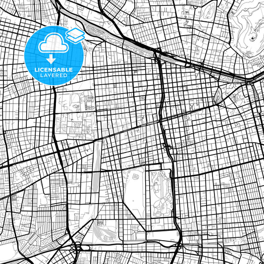 Layered PDF map of Santiago, Chile