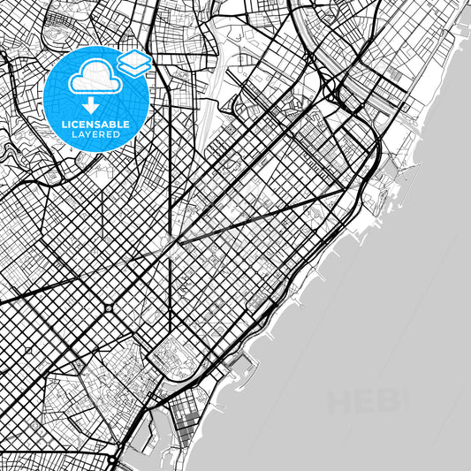 Layered PDF map of Sant Martí, Barcelona, Spain