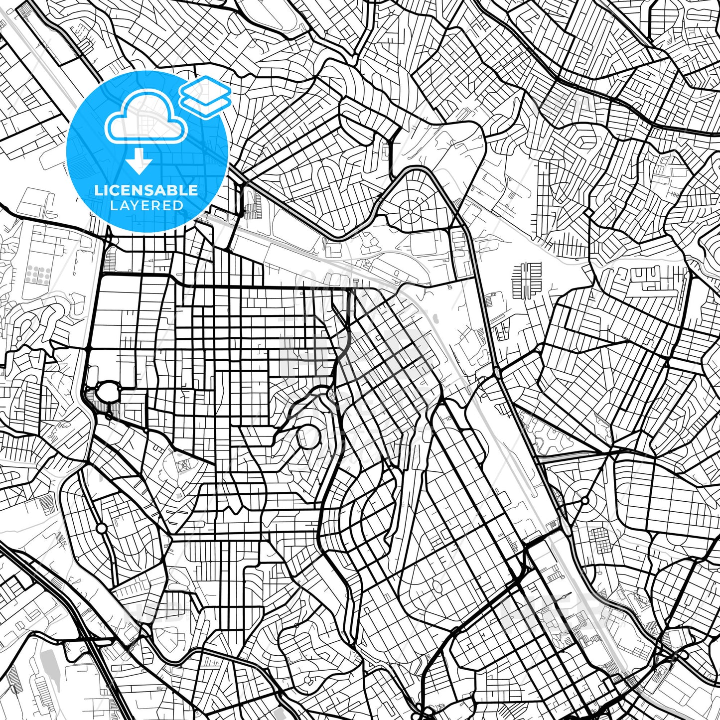 Layered PDF map of Sao Caetano do Sul, Brazil