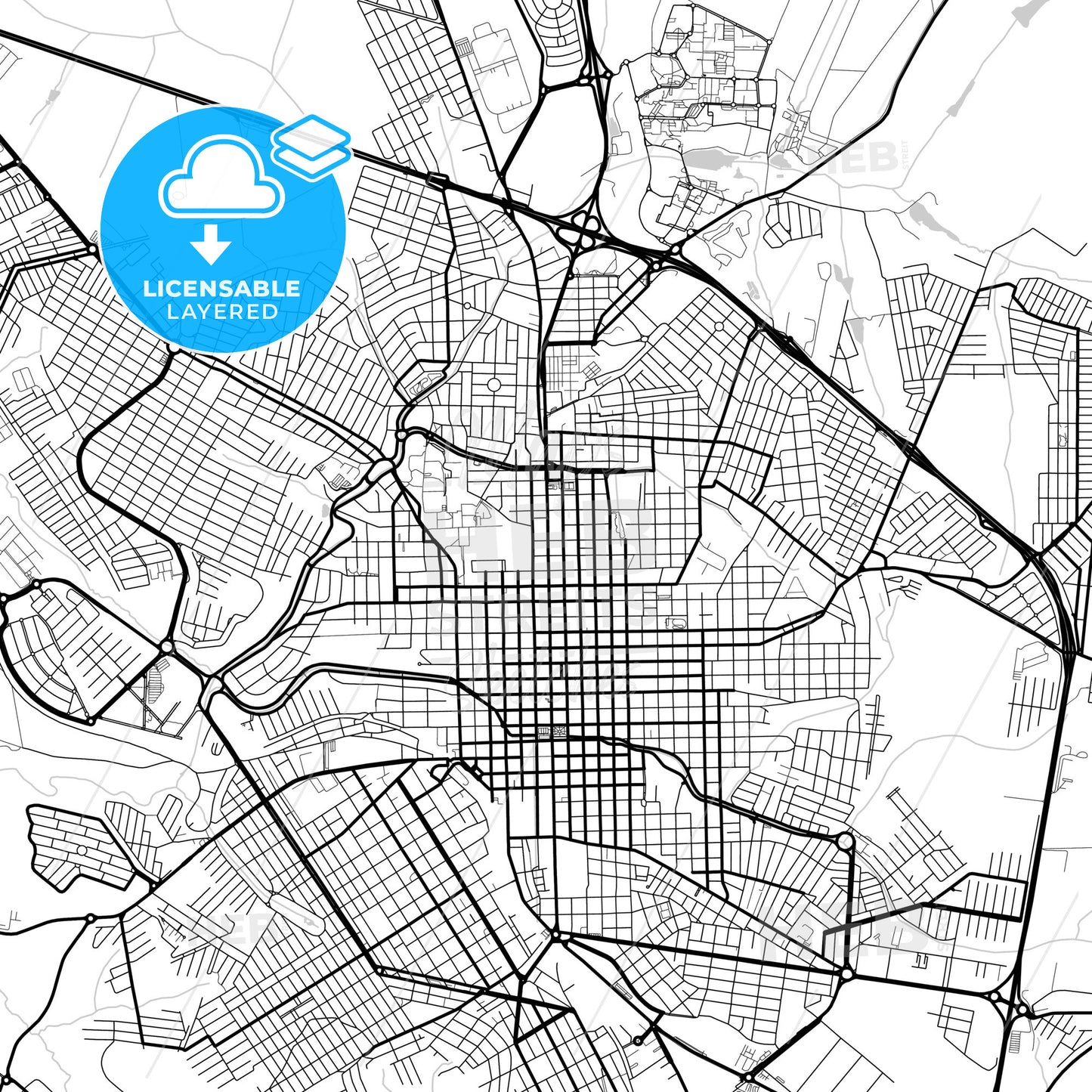 Layered PDF map of Sao Carlos, Brazil