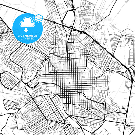 Layered PDF map of Sao Carlos, Brazil