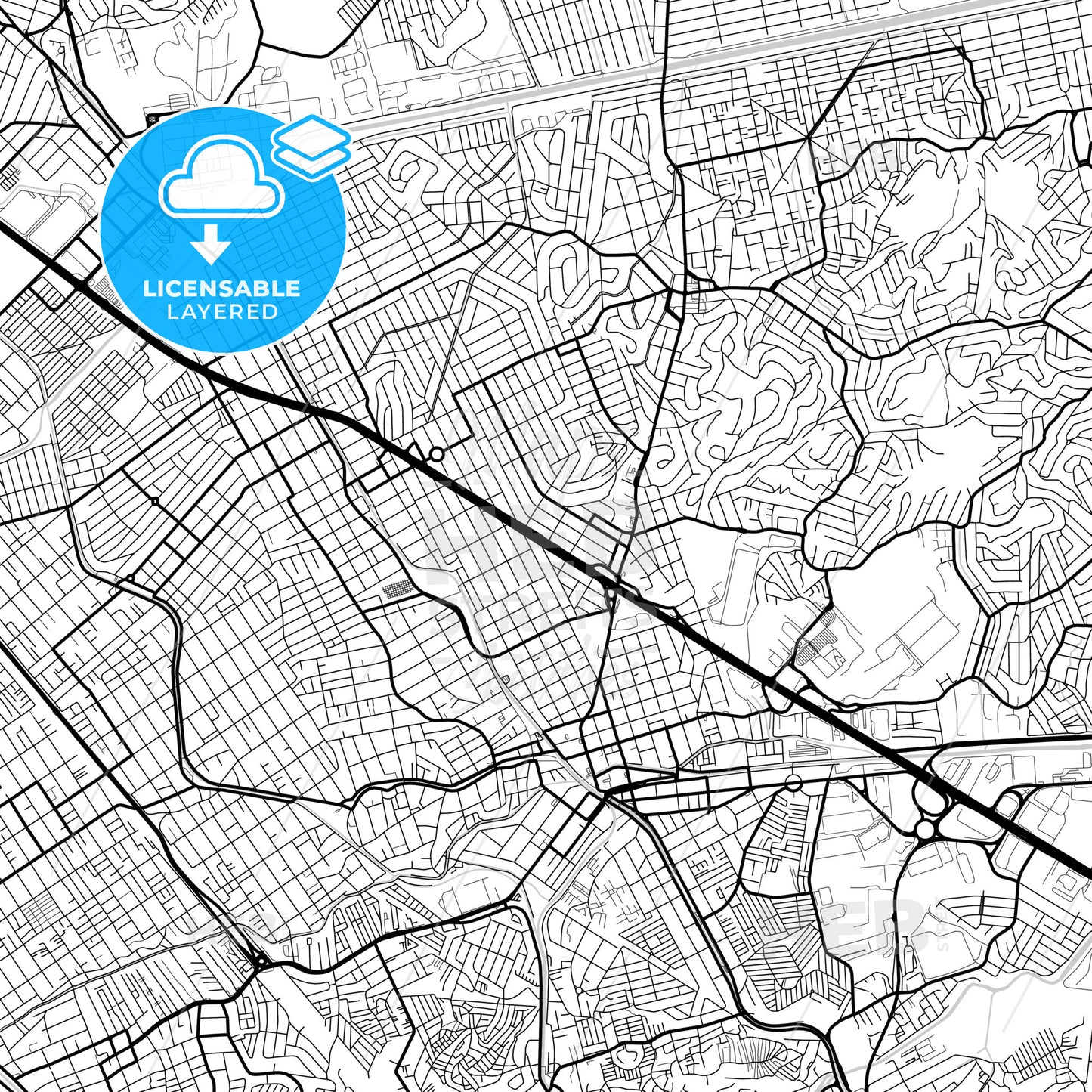 Layered PDF map of Sao Joao de Meriti, Brazil