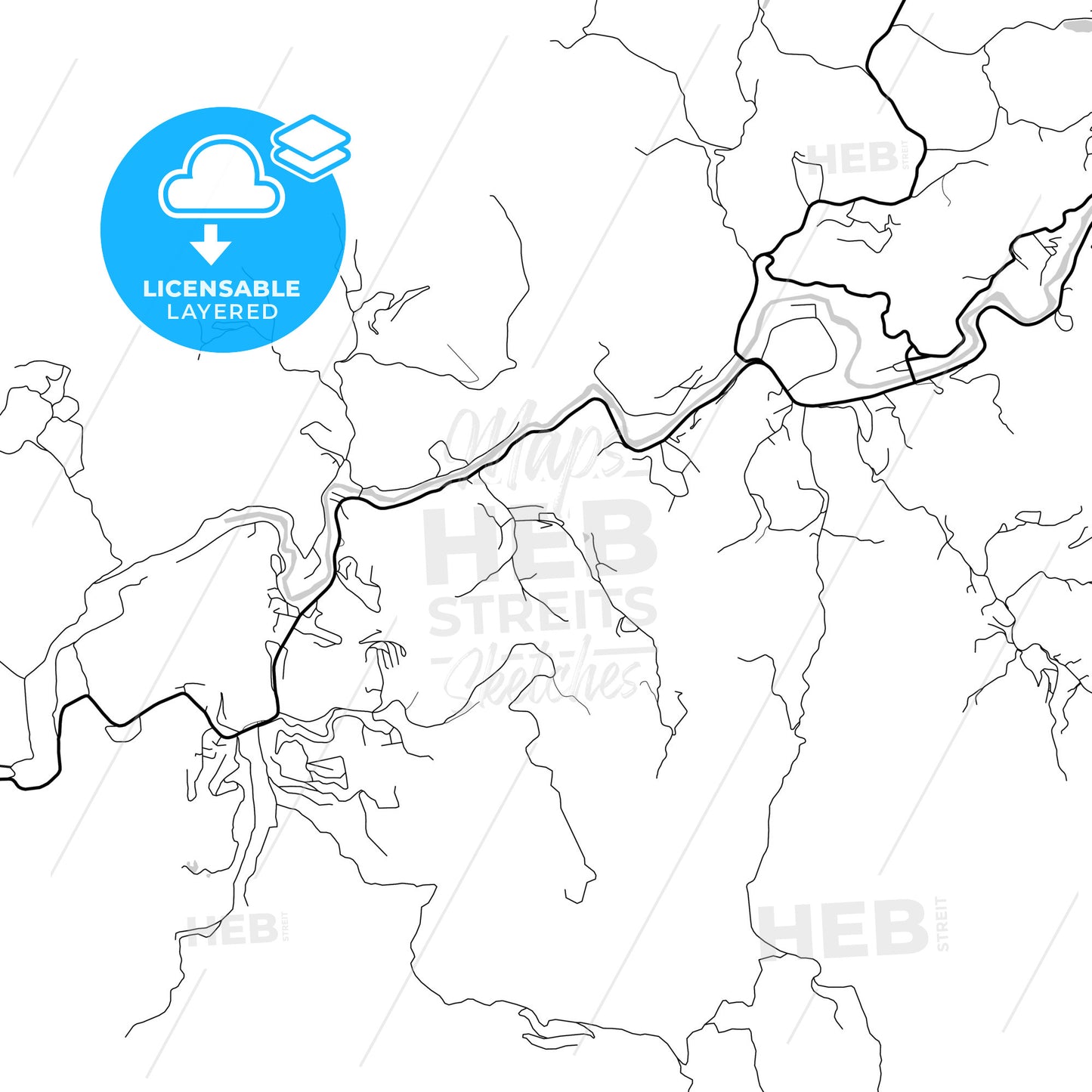 Layered PDF map of Sao Jose do Rio Preto, Brazil