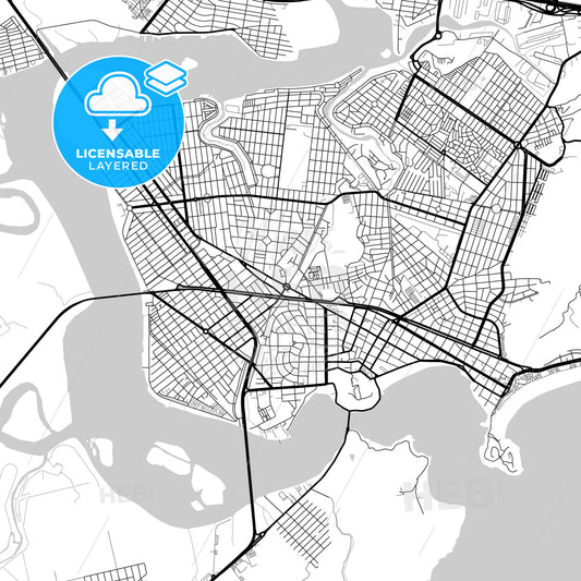 Layered PDF map of Sao Vicente, Brazil