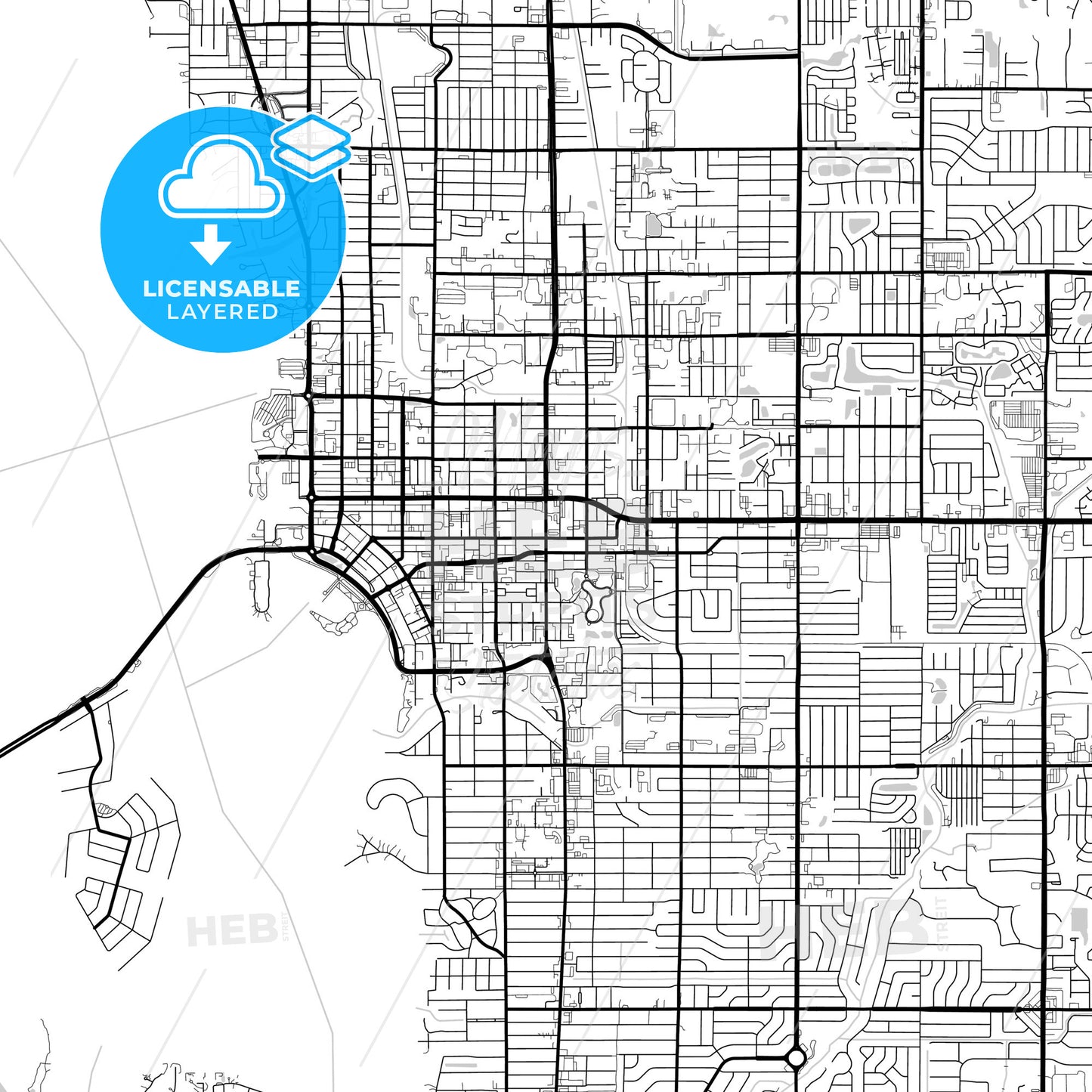 Layered PDF map of Sarasota, Florida, United States