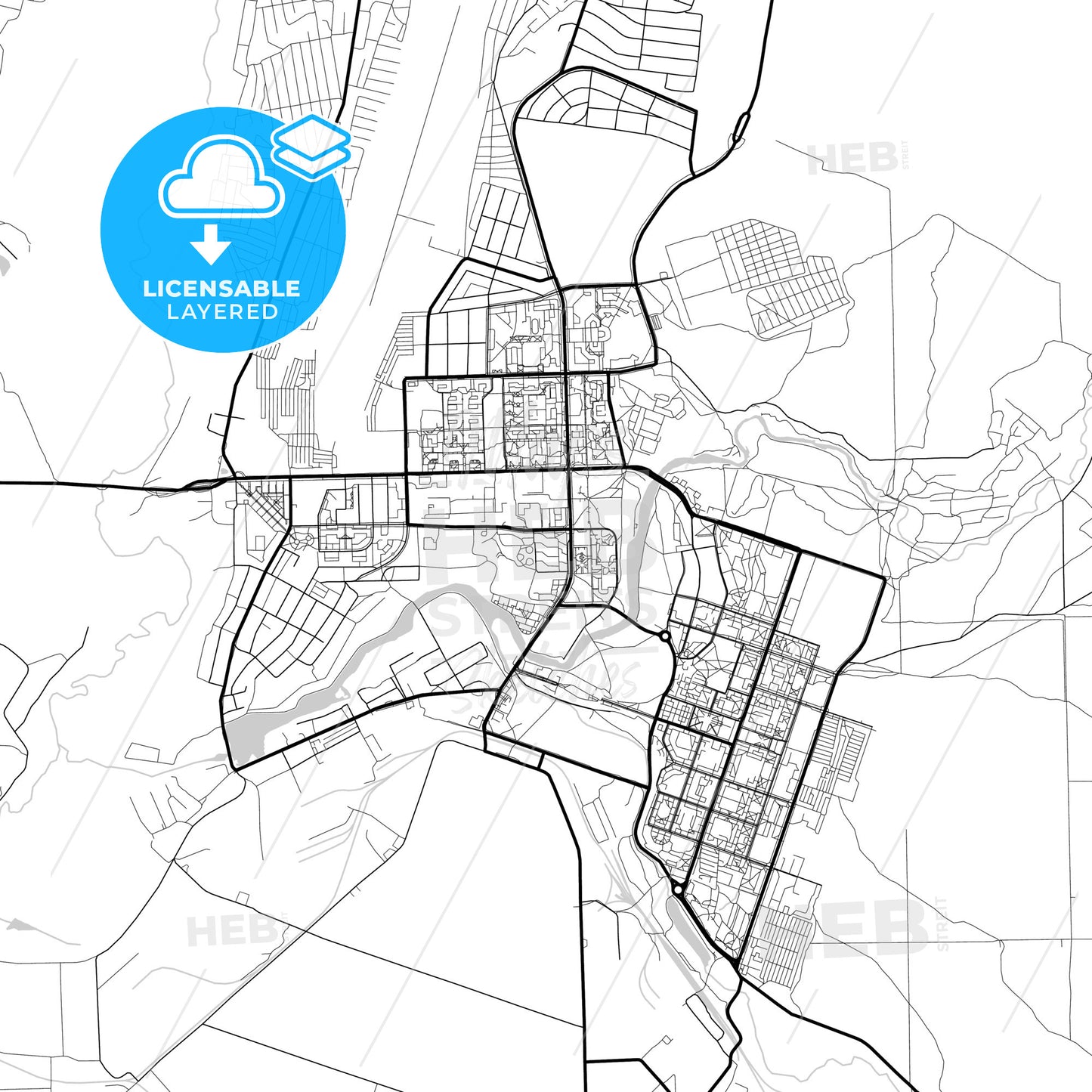 Layered PDF map of Sarov, Nizhny Novgorod Oblast, Russia