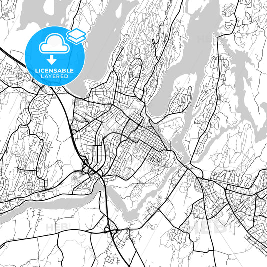 Layered PDF map of Sarpsborg, Østfold, Norway