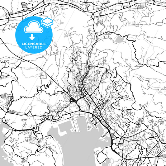 Layered PDF map of Sasebo, Nagasaki, Japan
