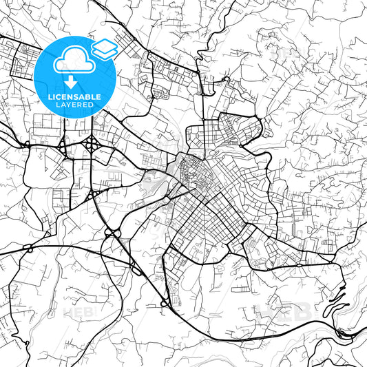 Layered PDF map of Sassari, Sardinia, Italy