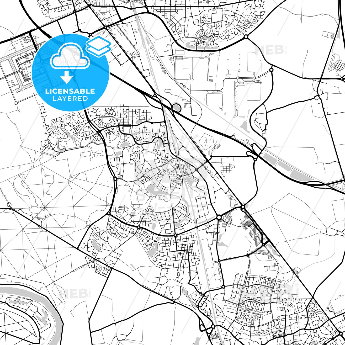 Layered PDF map of Savigny-le-Temple, Seine-et-Marne, France