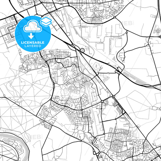 Layered PDF map of Savigny-le-Temple, Seine-et-Marne, France