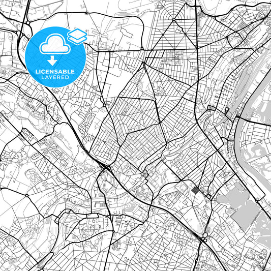 Layered PDF map of Savigny-sur-Orge, Essonne, France