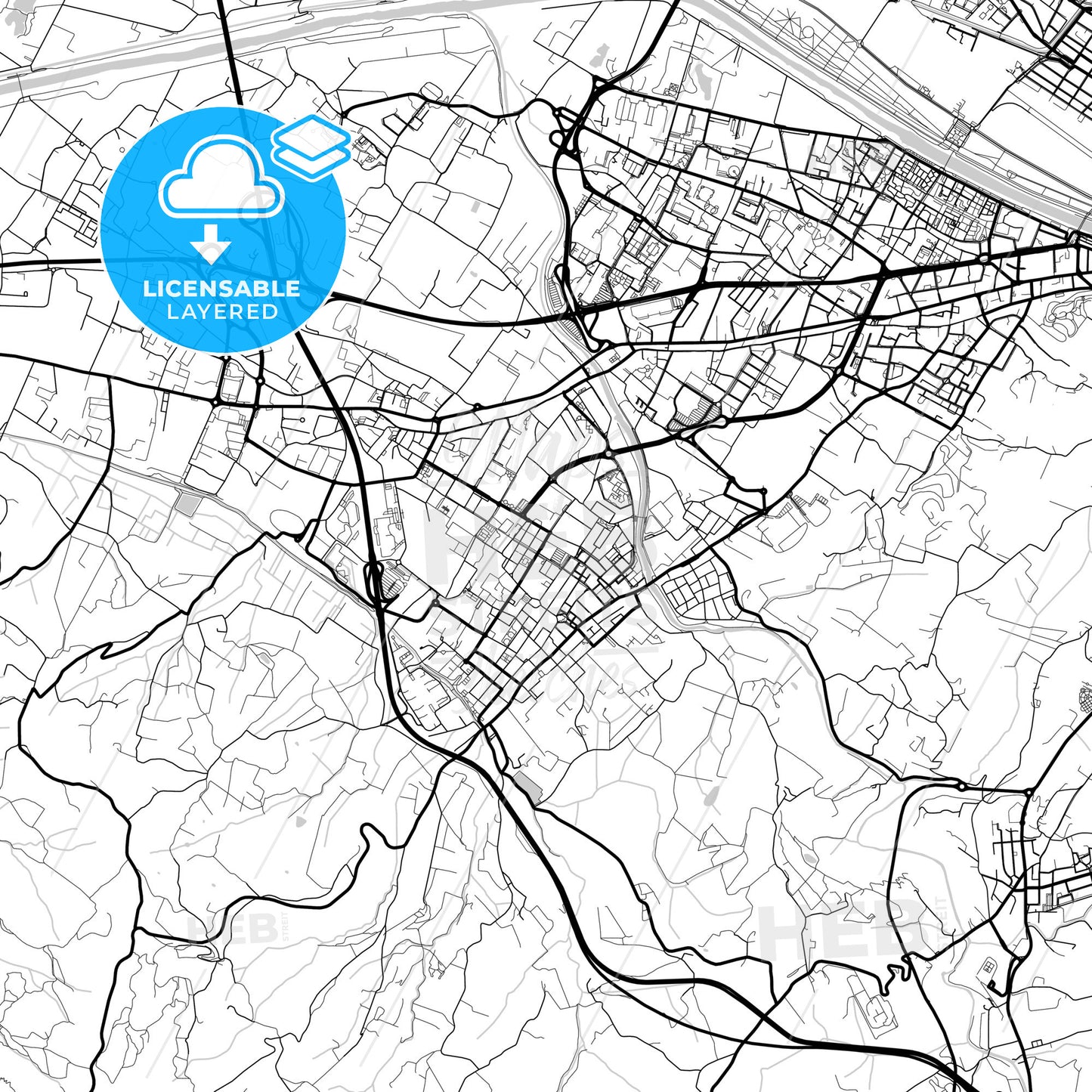 Layered PDF map of Scandicci, Tuscany, Italy