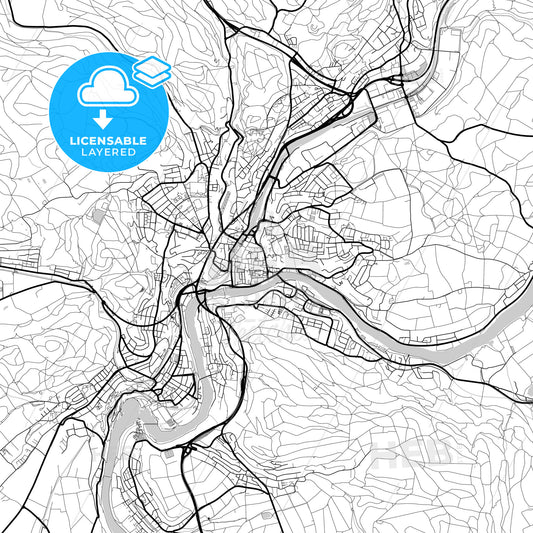 Layered PDF map of Schaffhausen, Switzerland