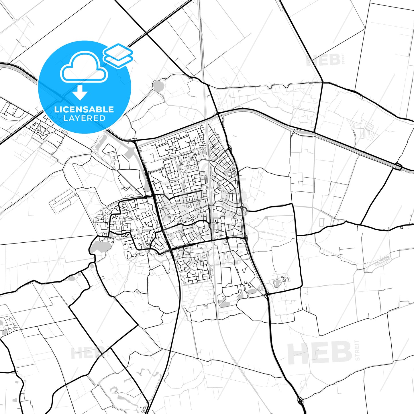 Layered PDF map of Schagen, North Holland, Netherlands