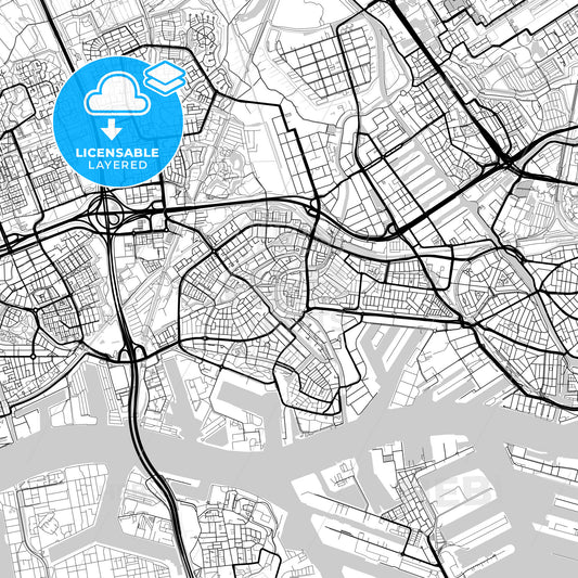 Layered PDF map of Schiedam, South Holland, Netherlands