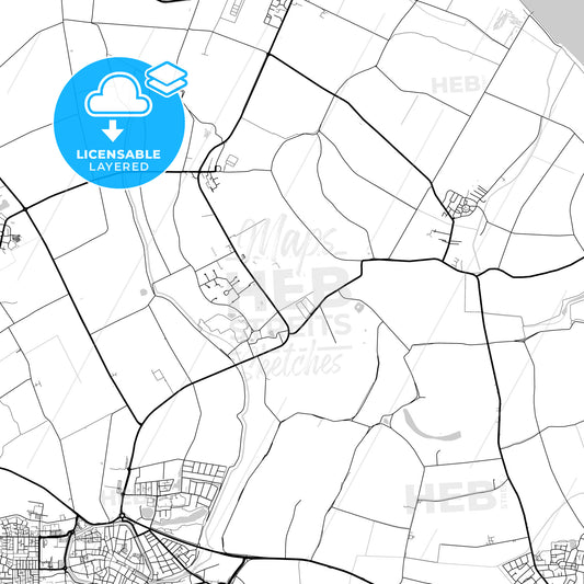 Layered PDF map of Schouwen-Duiveland, Zeeland, Netherlands