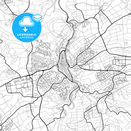 Layered PDF map of Schwabisch Hall, Baden-Wuerttemberg, Germany