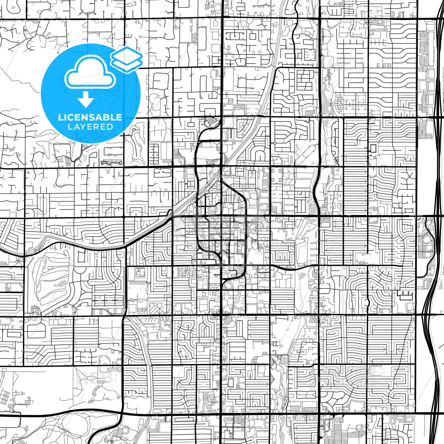 Layered PDF map of Scottsdale, Arizona, United States