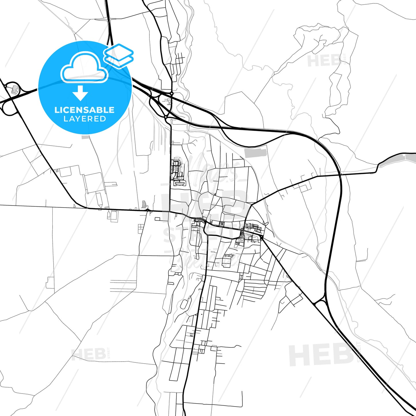 Layered PDF map of Sebeș, Alba, Romania