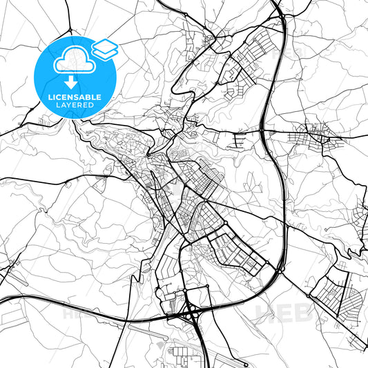 Layered PDF map of Segovia, Spain