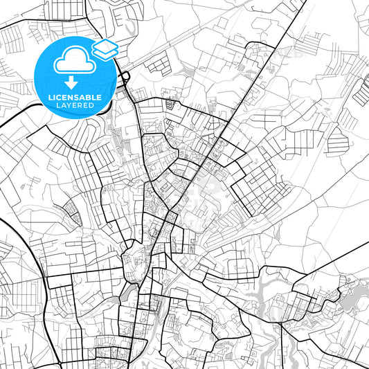 Layered PDF map of Sergiyev Posad, Moscow Oblast, Russia