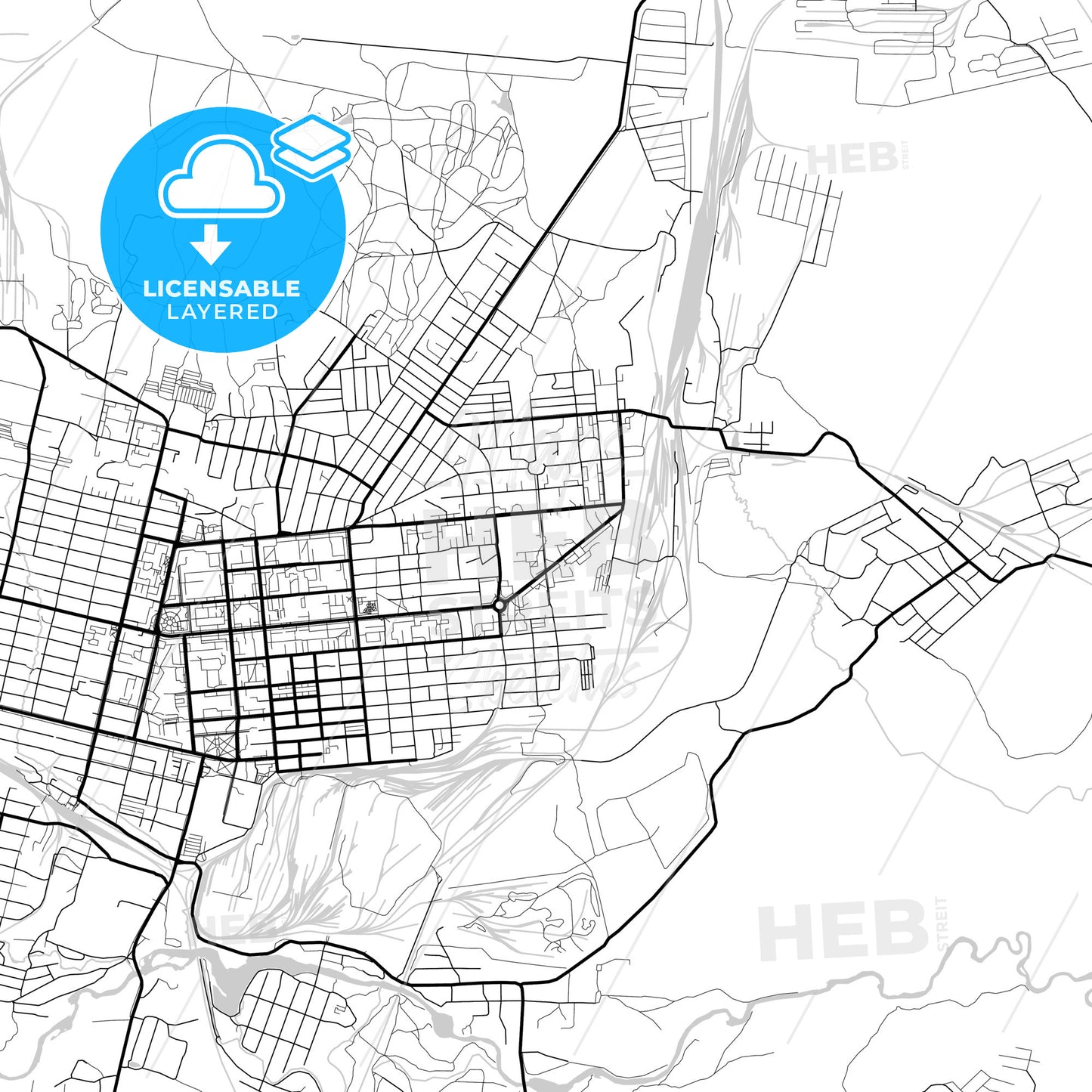 Layered PDF map of Serov, Sverdlovsk Oblast, Russia