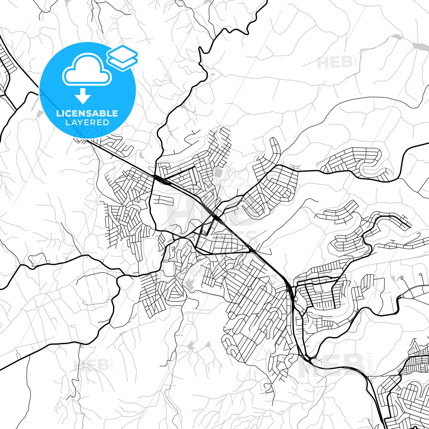 Layered PDF map of Serra, Brazil