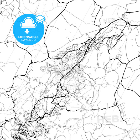 Layered PDF map of Serravalle, San Marino