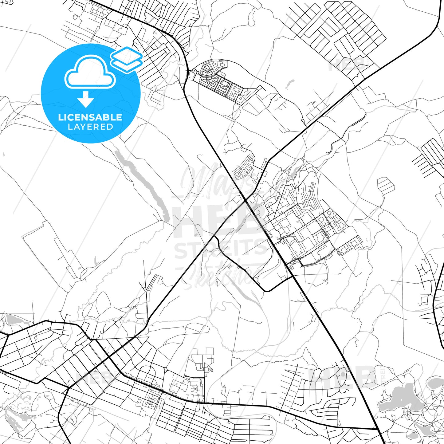 Layered PDF map of Sertolovo, Leningrad Oblast, Russia