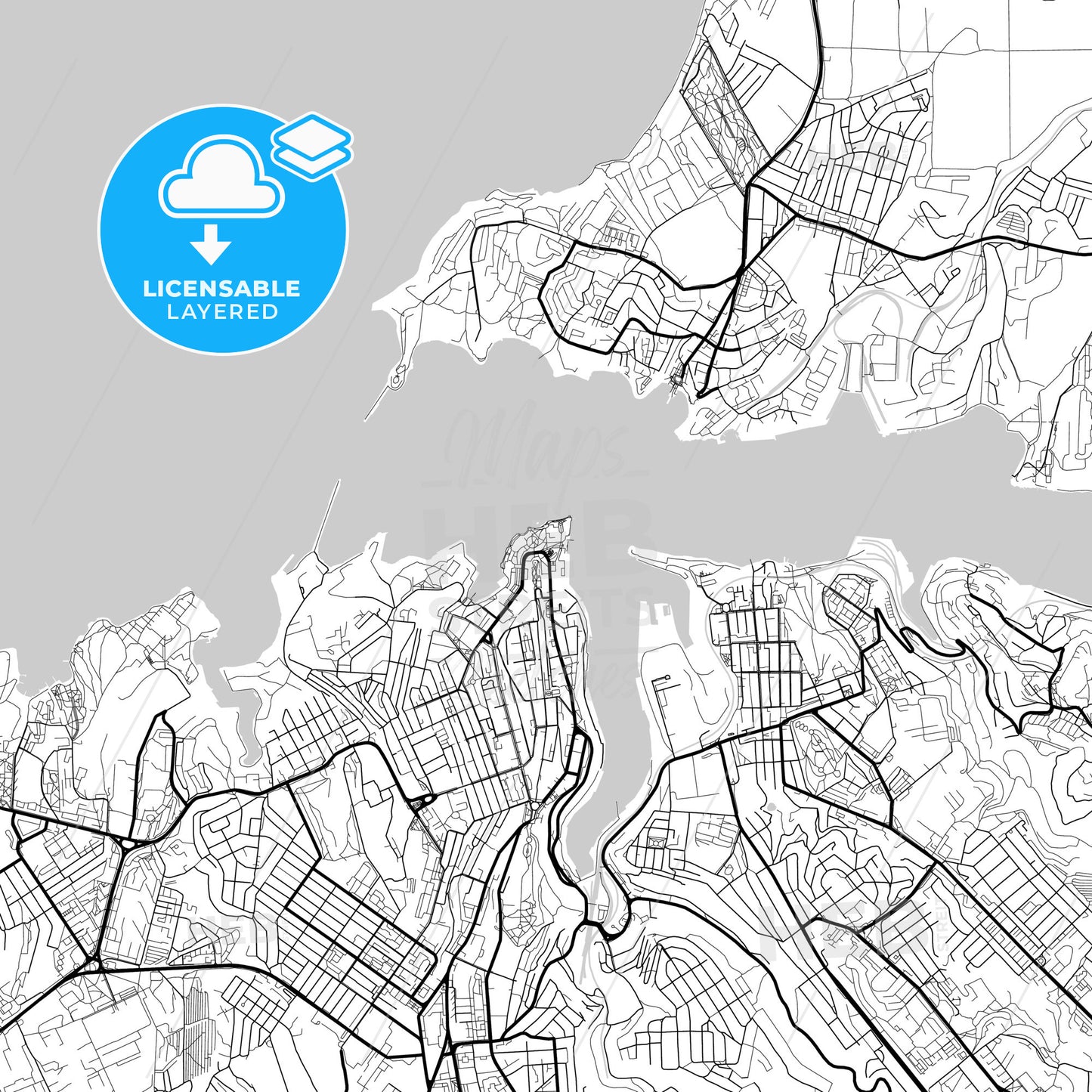 Layered PDF map of Sevastopol, Sevastopol, Ukraine