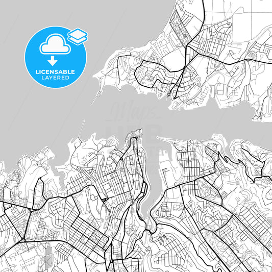 Layered PDF map of Sevastopol, Sevastopol, Ukraine