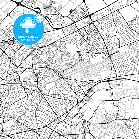 Layered PDF map of Sevran, Seine-Saint-Denis, France