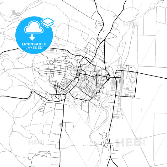 Layered PDF map of Sfântu Gheorghe, Covasna, Romania