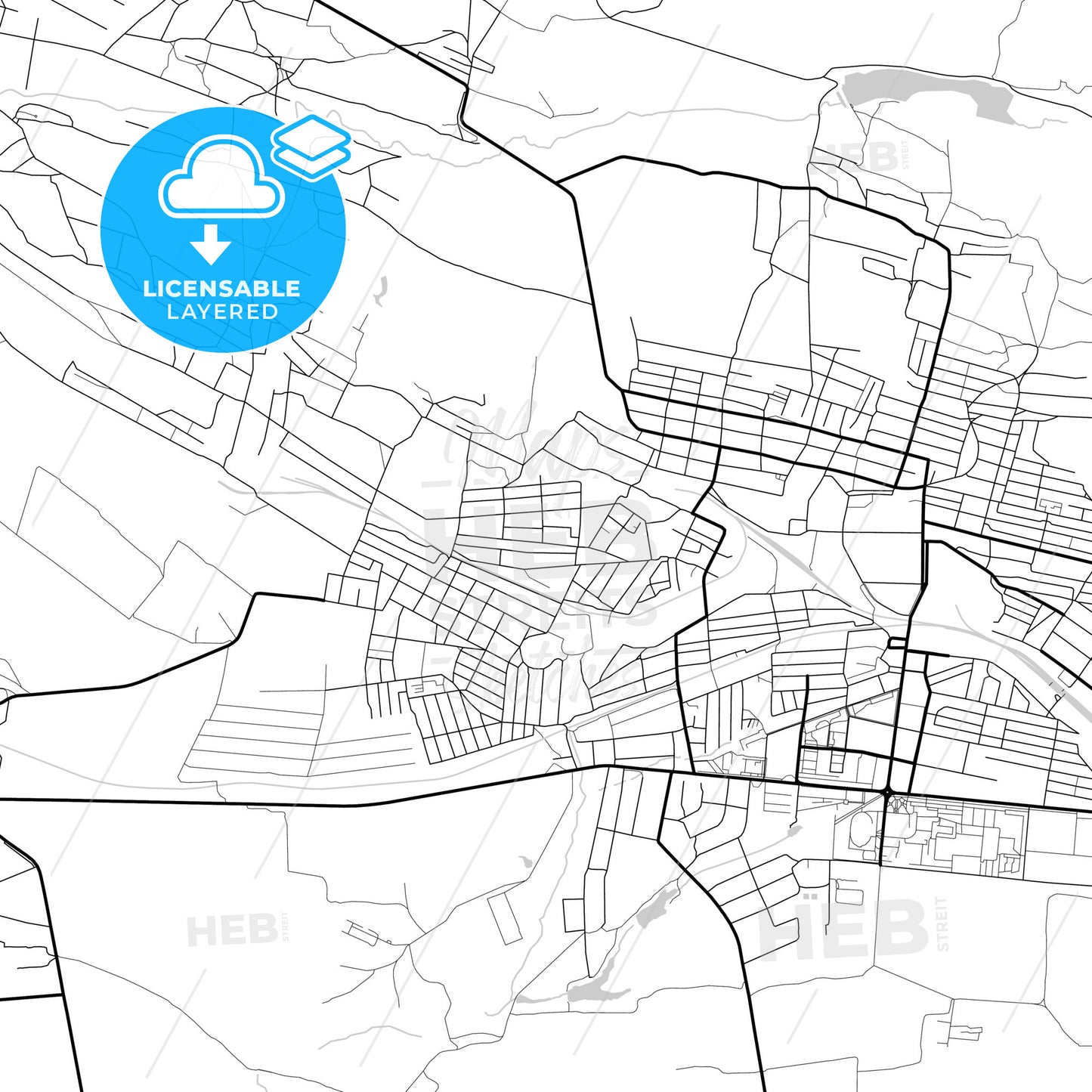 Layered PDF map of Shakhtarsk, Donetsk Oblast, Ukraine