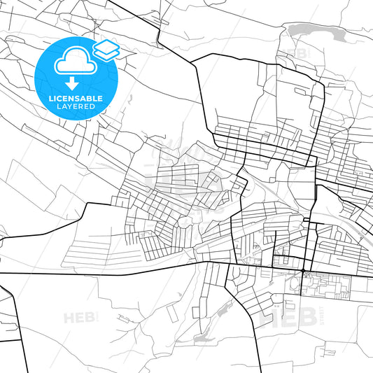 Layered PDF map of Shakhtarsk, Donetsk Oblast, Ukraine