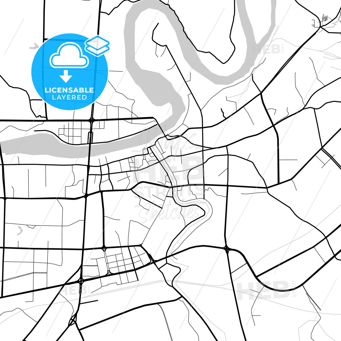 Layered PDF map of Shaoyang, Hunan, China