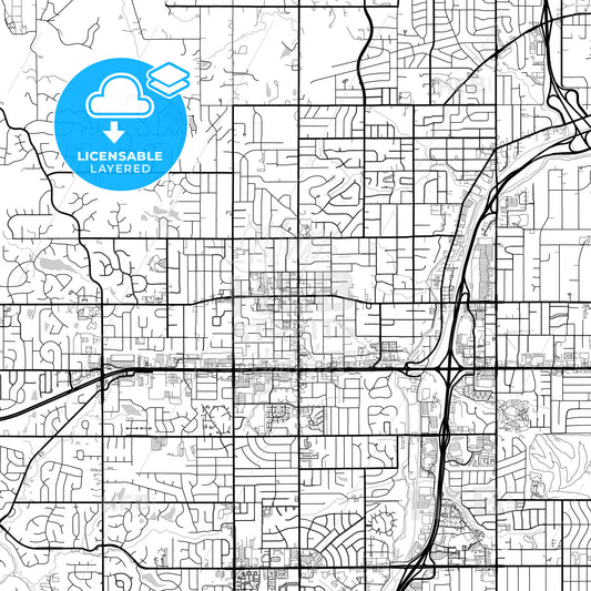 Layered PDF map of Shawnee, Kansas, United States
