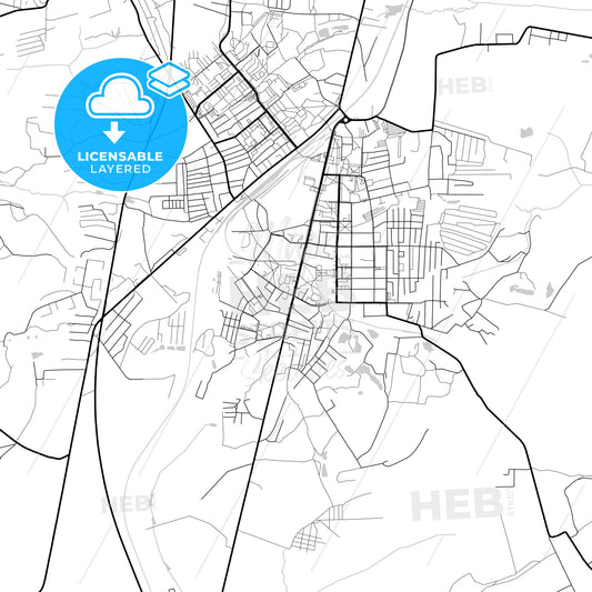 Layered PDF map of Shchyokino, Tula Oblast, Russia